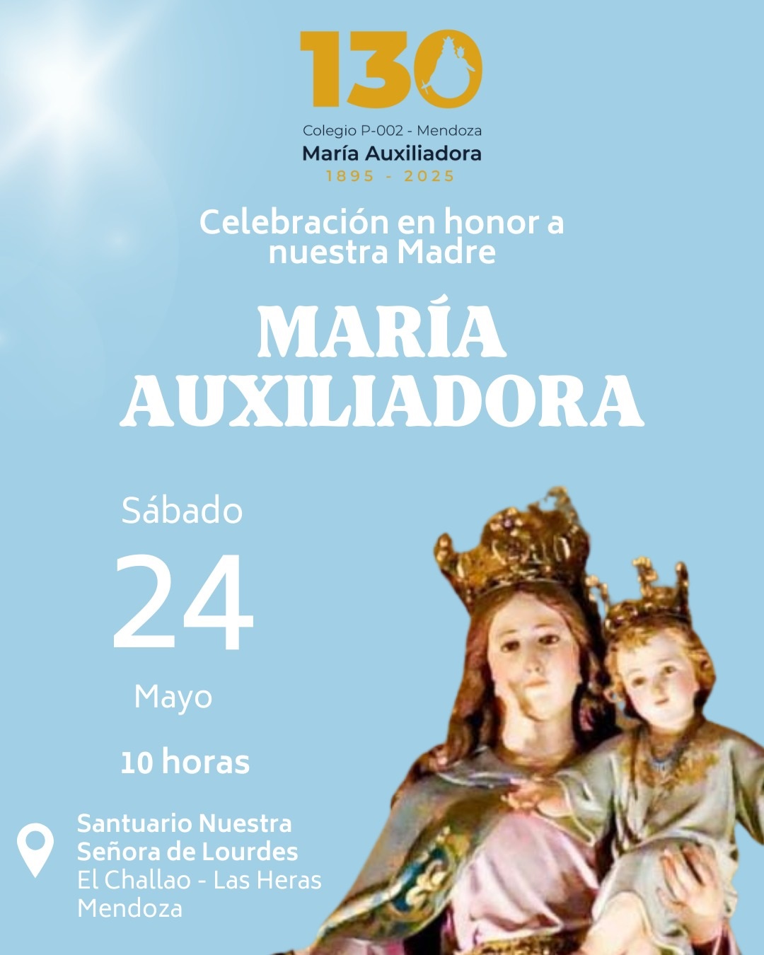 Día De María Auxiliadora Con Una Celebración En El Santuario De El Challao